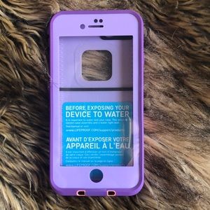 Purple and pink Life proof iPhone case
